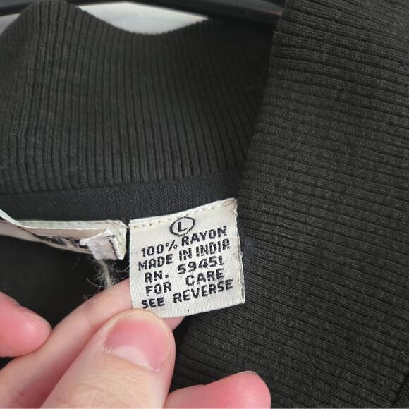 Vtg Jane Ashley Zip Up Jacket Floral Art Large Rayon Womens embelished colorful - Picture 3 of 8